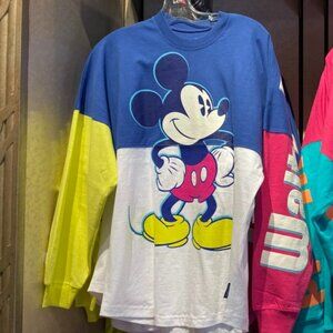 Walt Disney World Neon Colorblock Mickey Spirit Jersey (2019), sz S